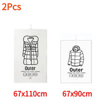 Hang Transparent Vacuum Bag Storage for Clothes Down Jacket Overcoat Compression Home Organizer Wardrobe Dustproof Coat Air Pump